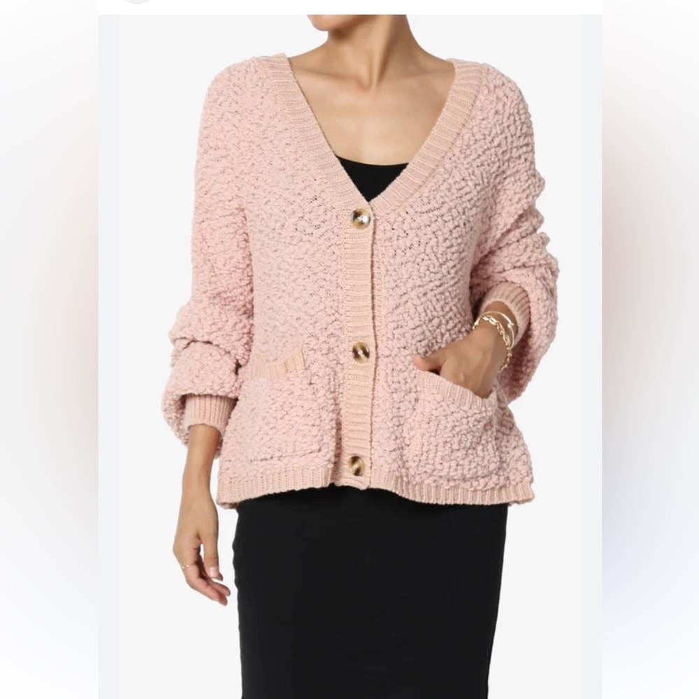 Zenana, sherpa fuzzy popcorn, cardigan, sweater